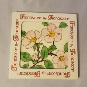 Franciscan Trivet Tea Tile Pink Flowers Home